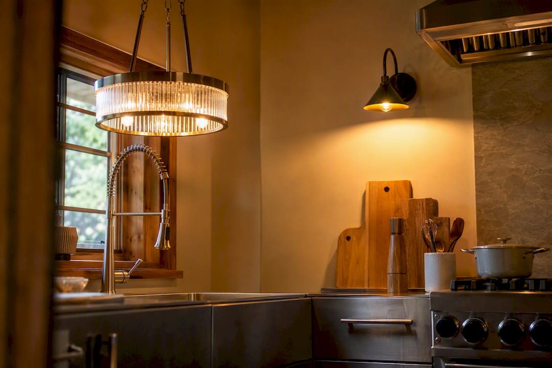 Task lighting over kitchen sink and stove area