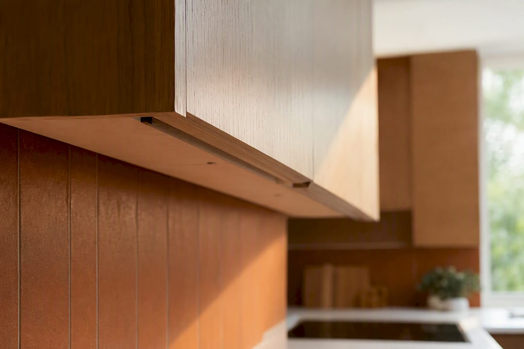 Cabinet reveal depth detail for lighting concealment