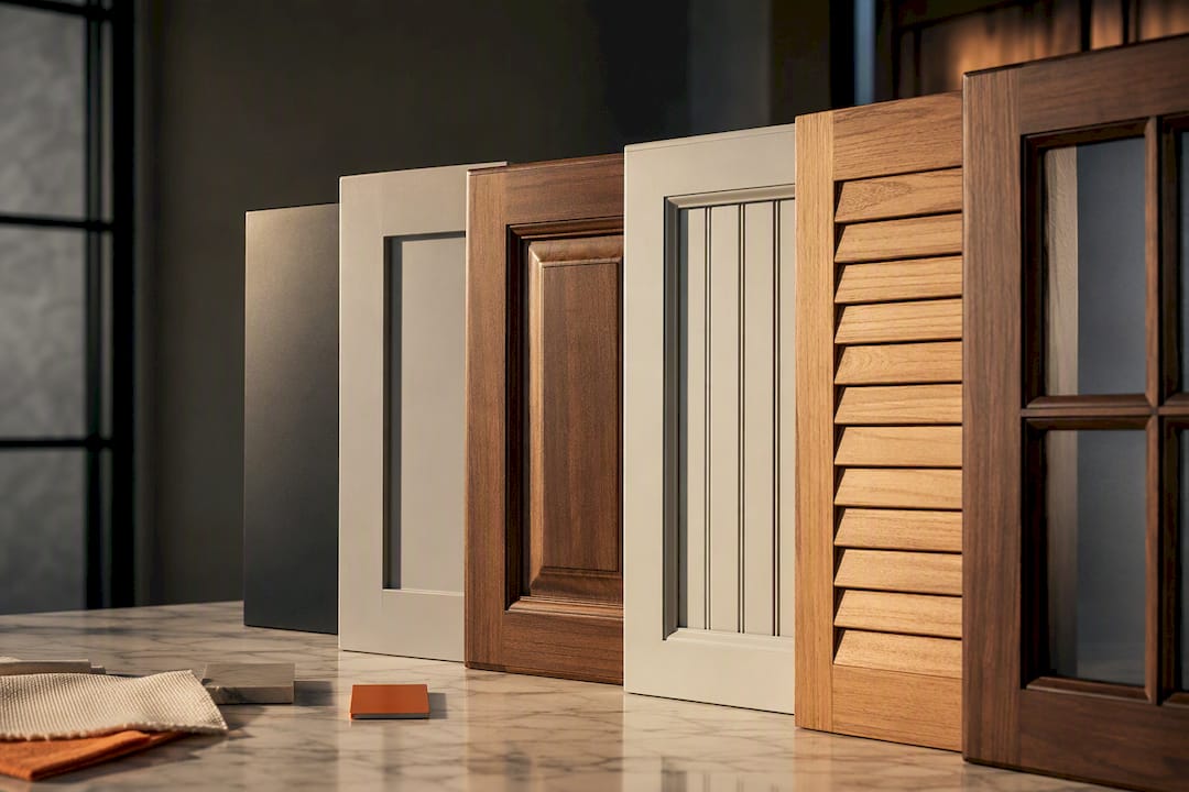 Cabinet door profiles in a design studio