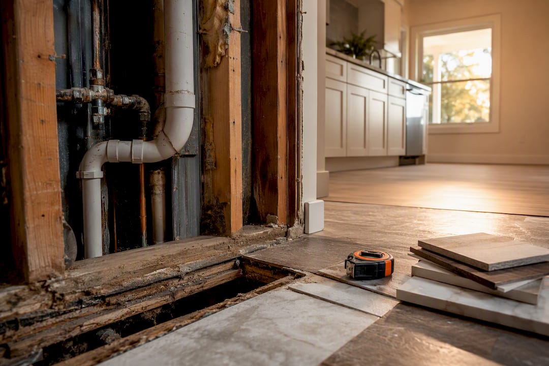 1789436137996_Open-renovation-wall-revealing-hidden-remodeling-conditions | The Bath & Kitchen Gallery Open renovation wall revealing hidden remodeling conditions