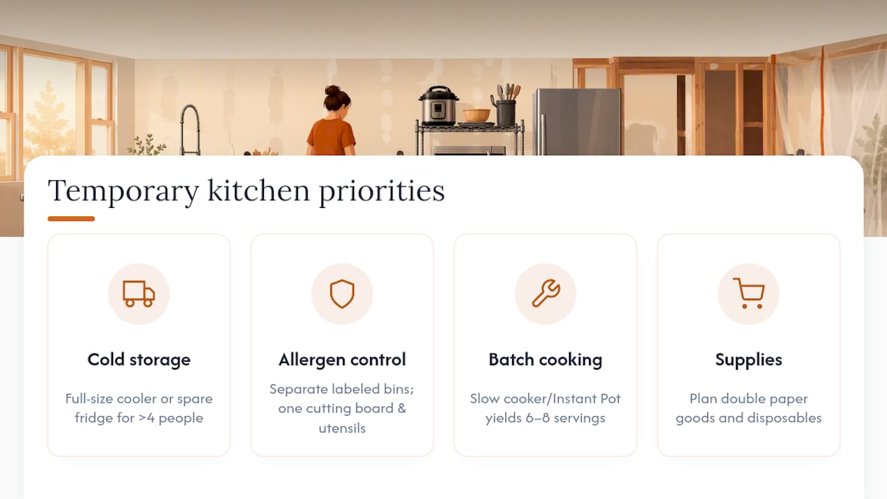 Setting Up a Temporary Kitchen for Large Families or Special Diets — overview diagram