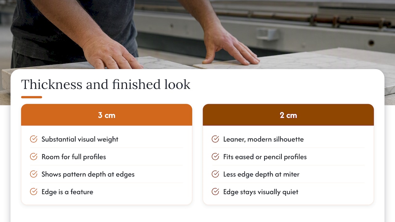 How thickness changes the finished look — overview diagram